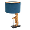 Lampe de Table Animaux Velours Bleu Noir