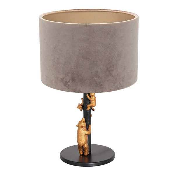 Lampe de Table Animaux Noir Argent Velours