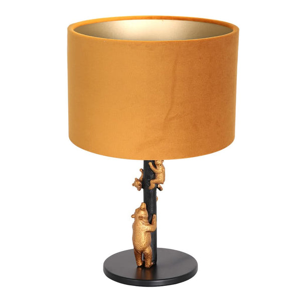 Lampe de table Animaux Noir-Velours Or