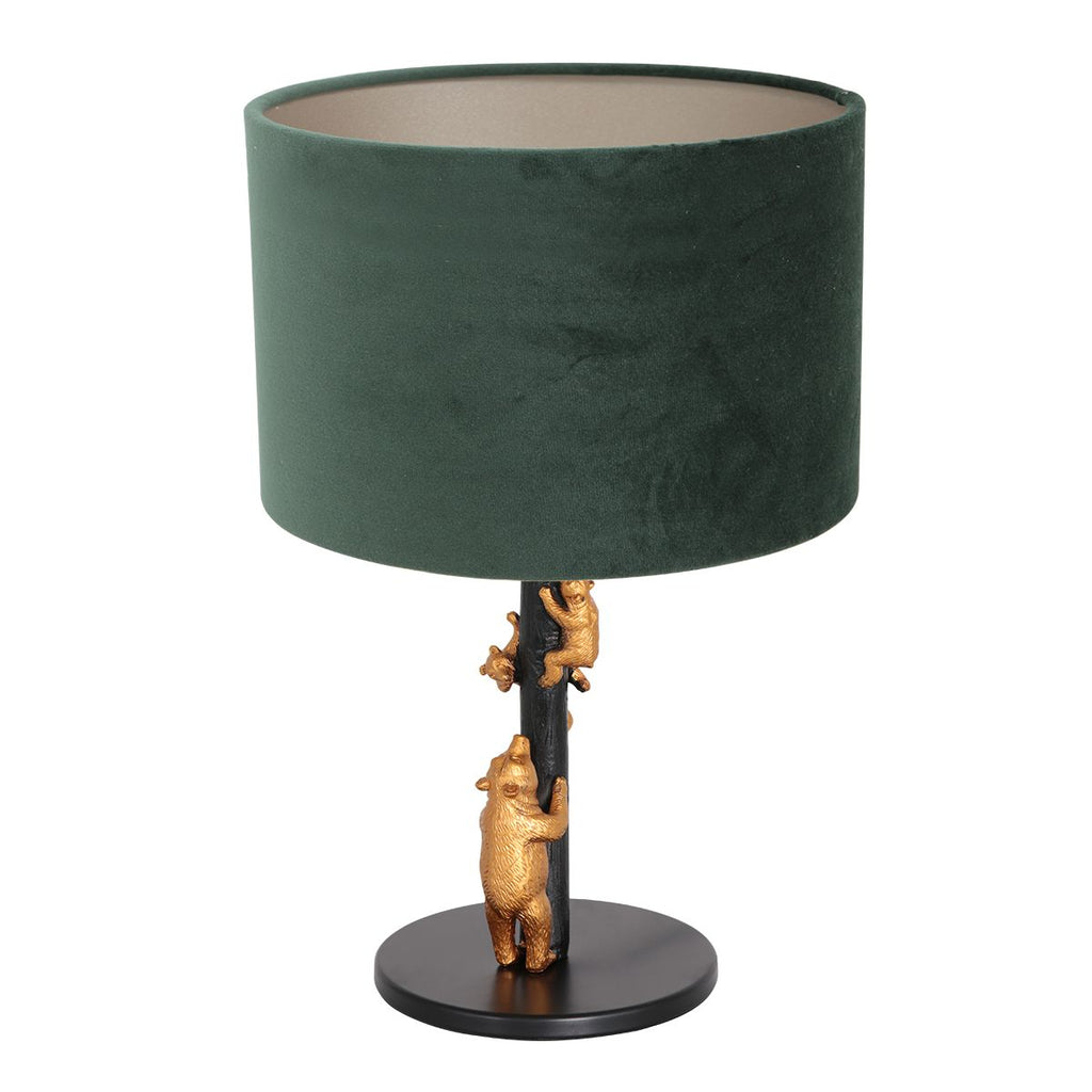 Lampe de table Animaux 3127ZW+K3084VS Noir-Vert velours | Designix - - https://designix.fr