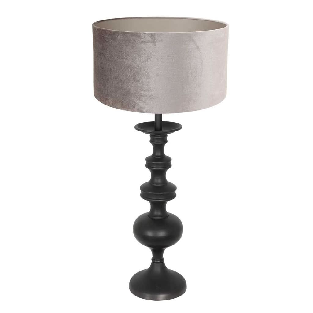 Lampe Table Élegante Noir Argent