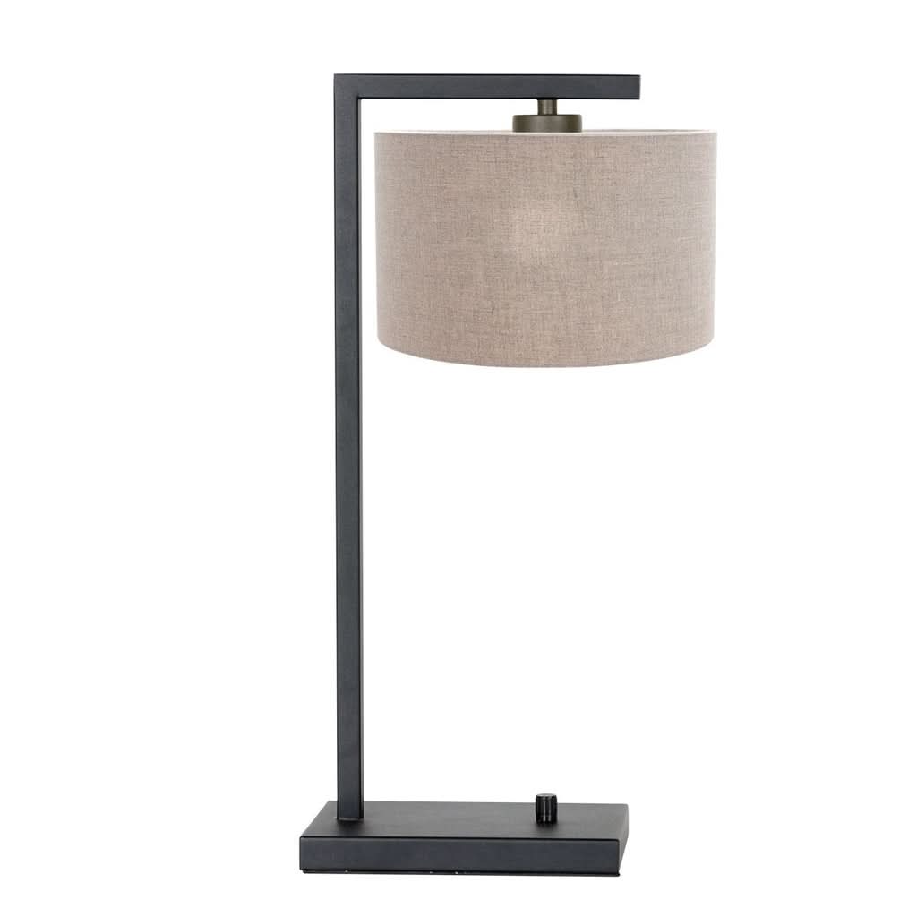 Lampe de Table Noire Abat-Jour Gris