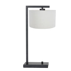 Lampe Table Noir Abat-Jour Lin