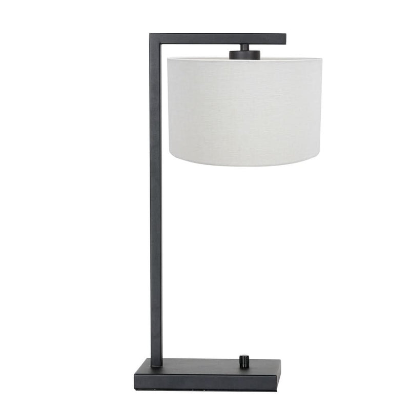Lampe Table Noir Abat-Jour Lin