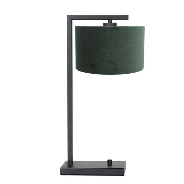 Lampe Table Noir Abat-Jour Velours Vert