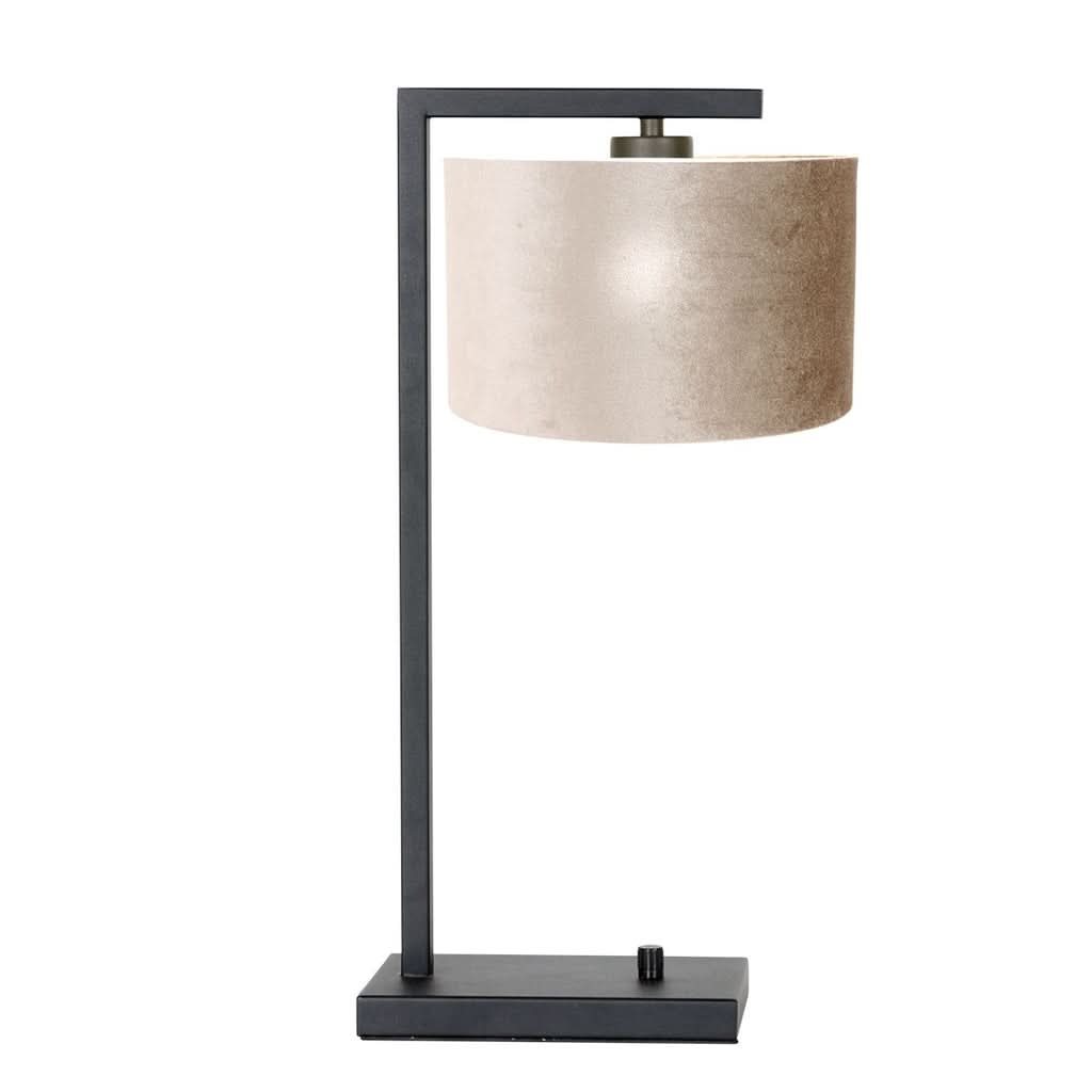 Lampe Table Noir Velours Argent