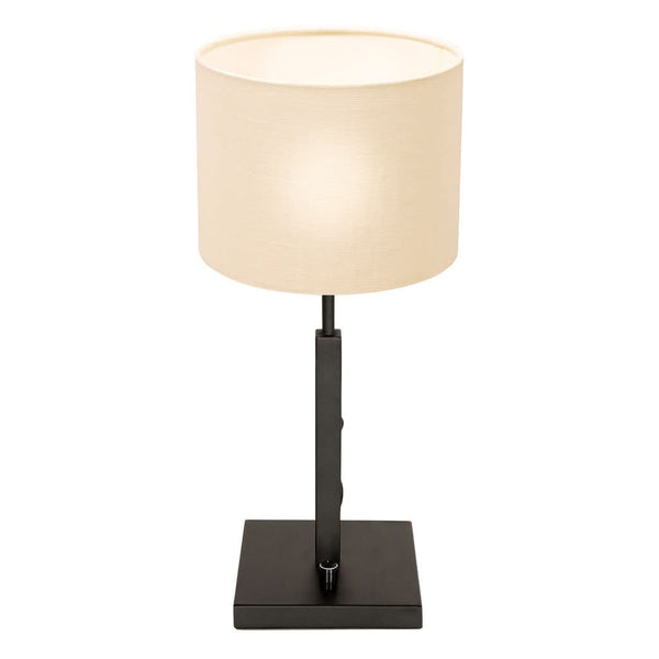 Lampe Élégante Noir Lin Blanc