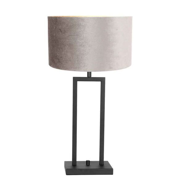 Lampe Table Noir Velours Argent