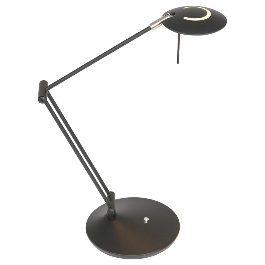 Autre vue d'ensemble, lampe noire orientée vers le bas, montrant le reflet doré.