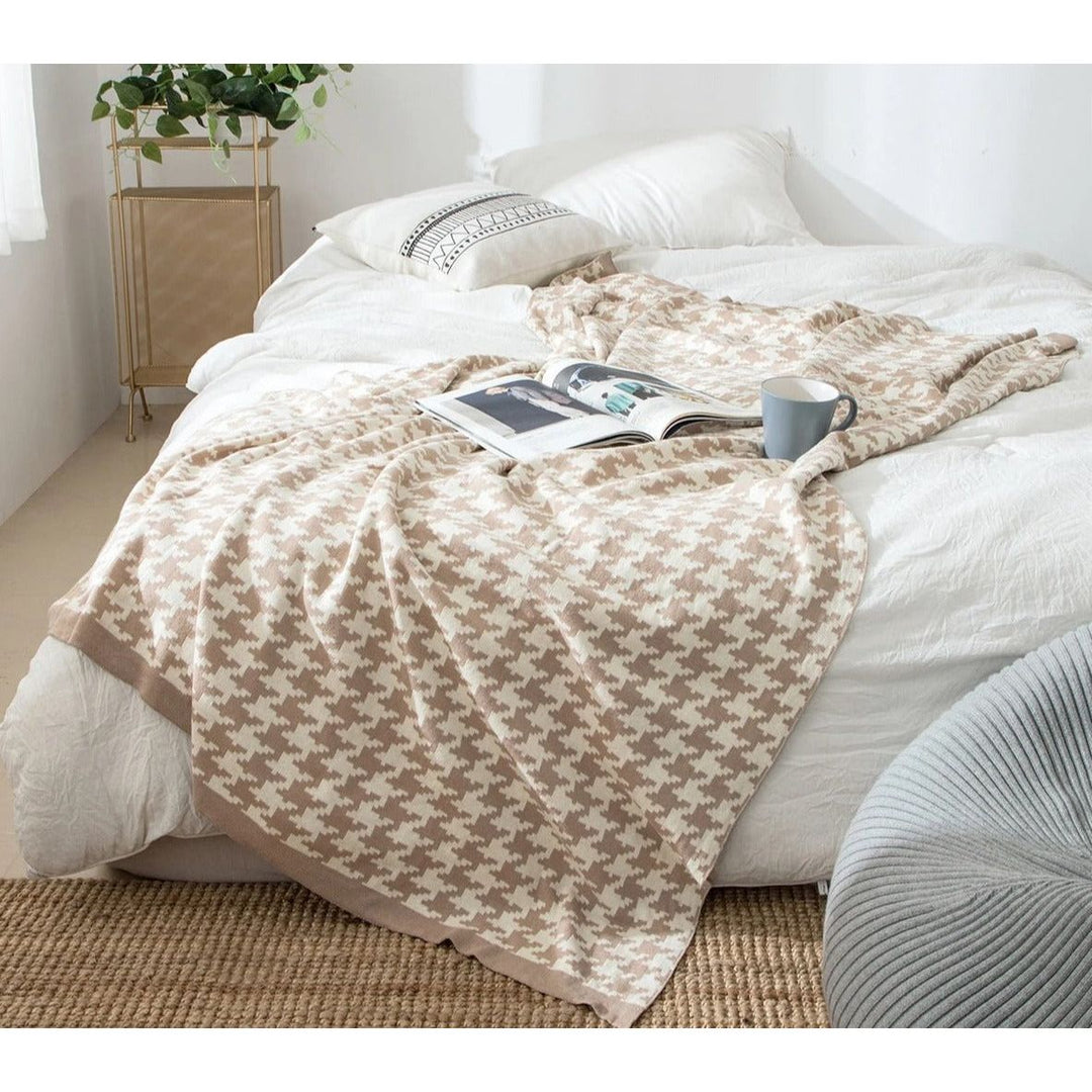 Taie d'Oreiller Carré | Houndstooth - Designix Taies d'oreiller Blanc 45x45cm