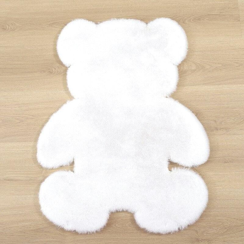 Tapis Ours | Ourson Douillet - Designix Tapis Blanc 45x60cm