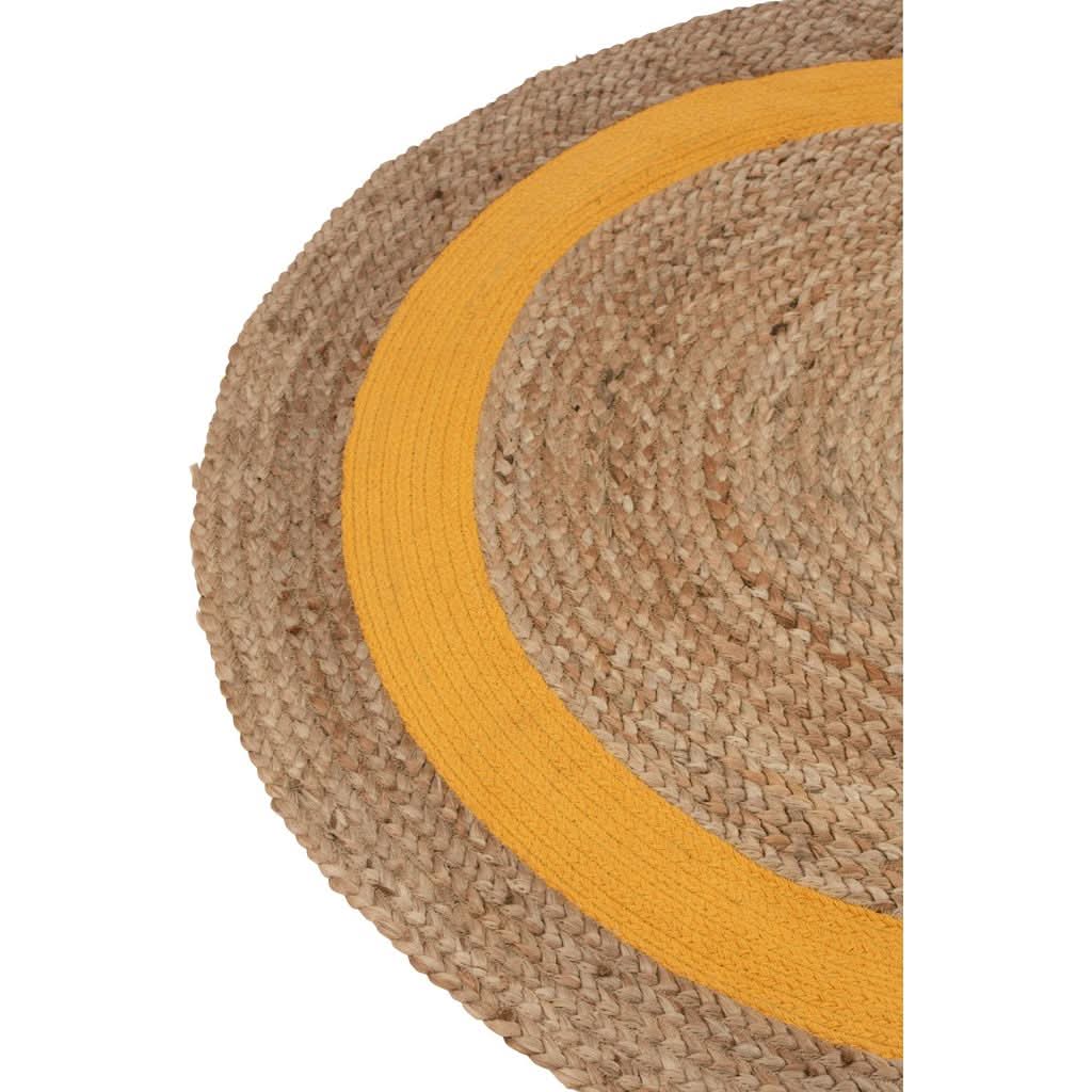 Tapis Rond Jute Ocre Naturel - Designix