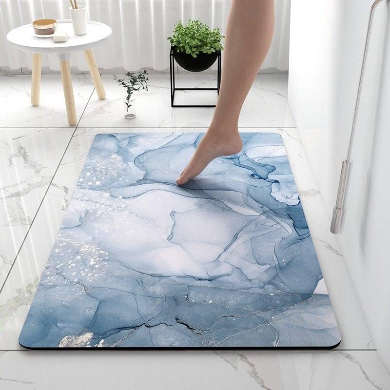 Tapis Salle de Bain Design | Fusion de Styles | Designix - Tapis Bleu 50 x 80 cm  - https://designix.fr/