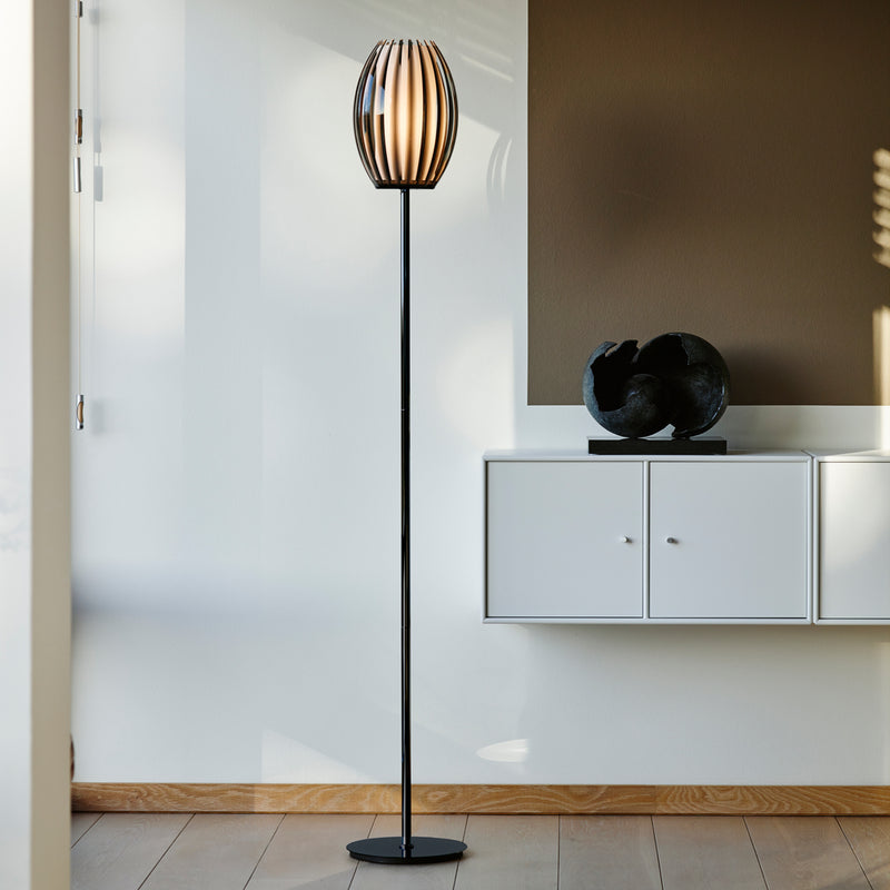 Lampadaire Tentacle M, noir et verre fumé