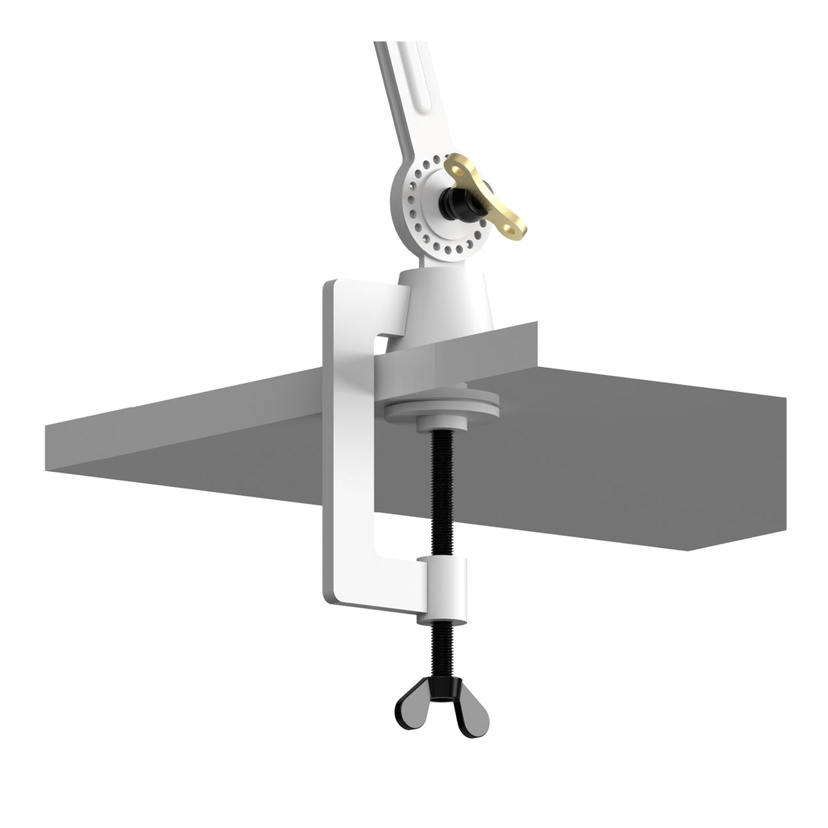 Lampe de bureau Bolt Small 1 bras à pince Blanc pur