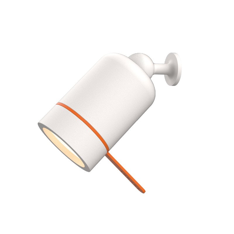 Lampe nomade LED One+ avec bouton mural Blanc, tige orange