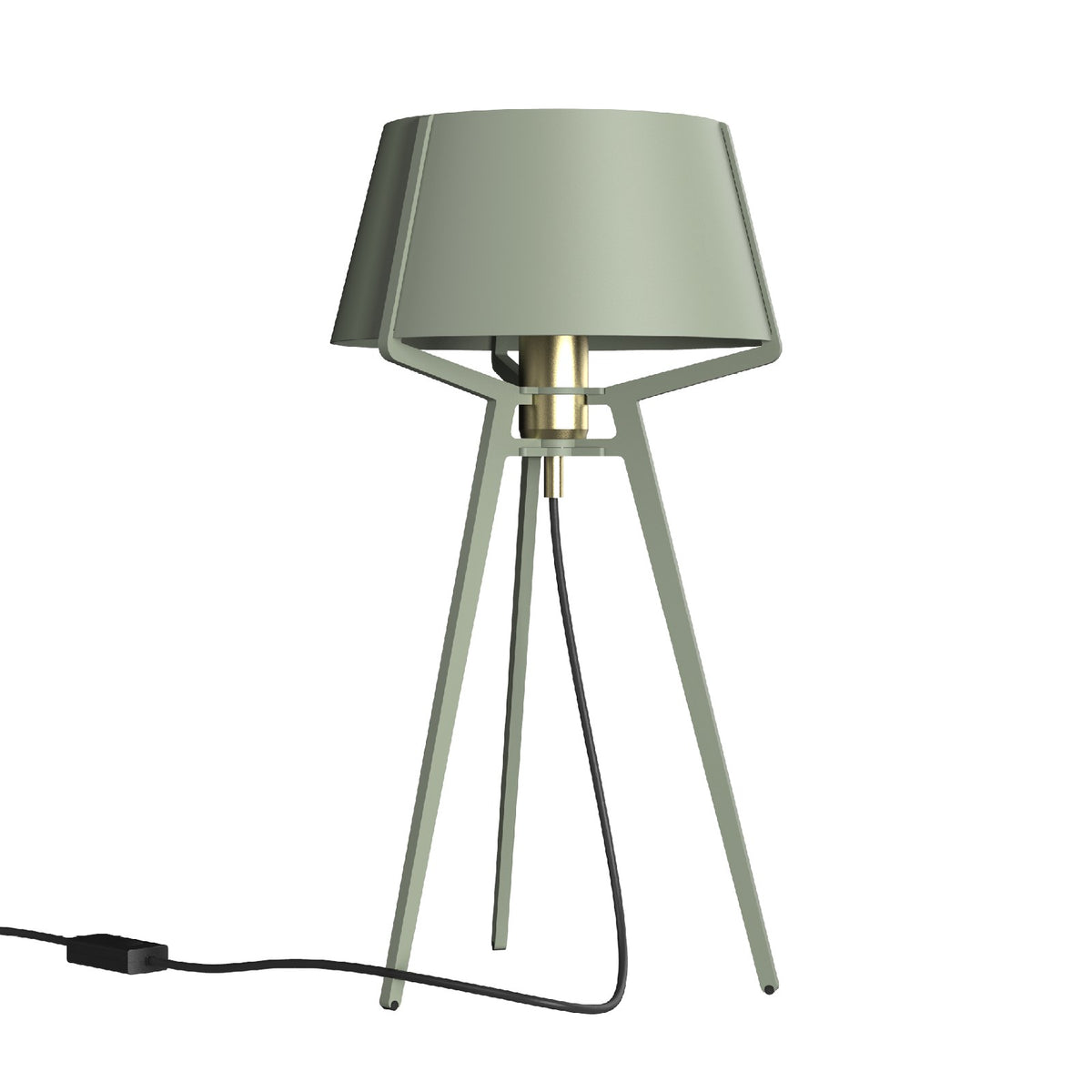 Lampe à poser Bella Vert flux Laiton