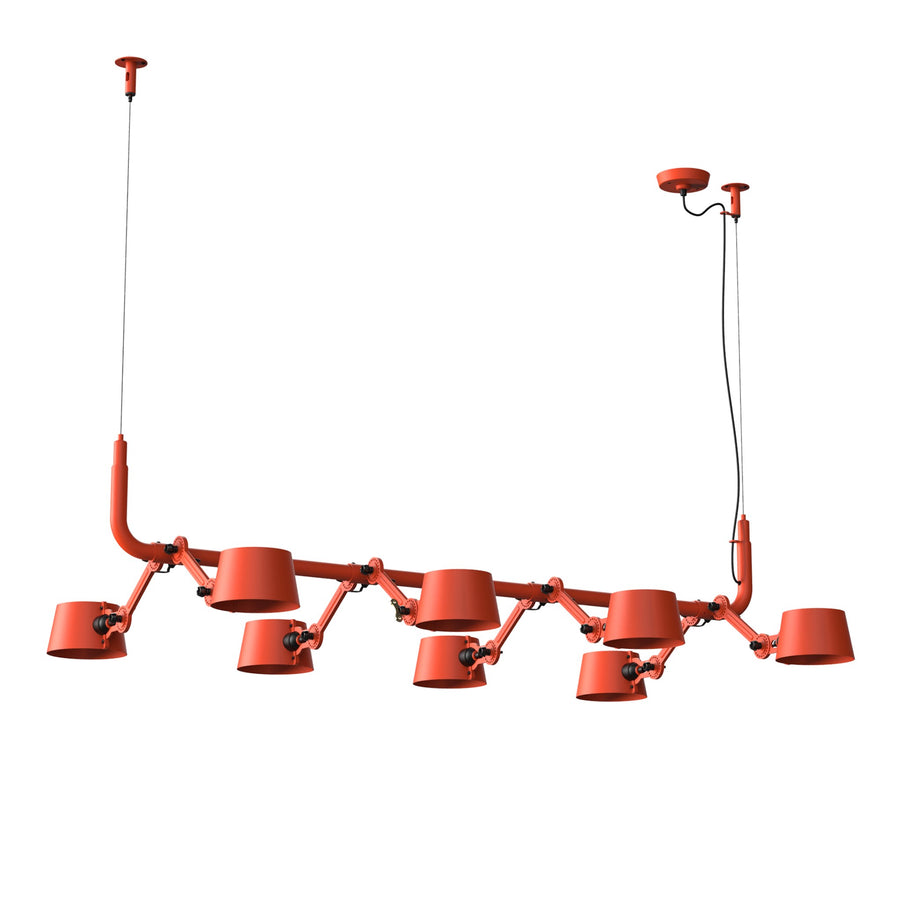 Suspension multiple Bolt 8 lumières Orange vif
