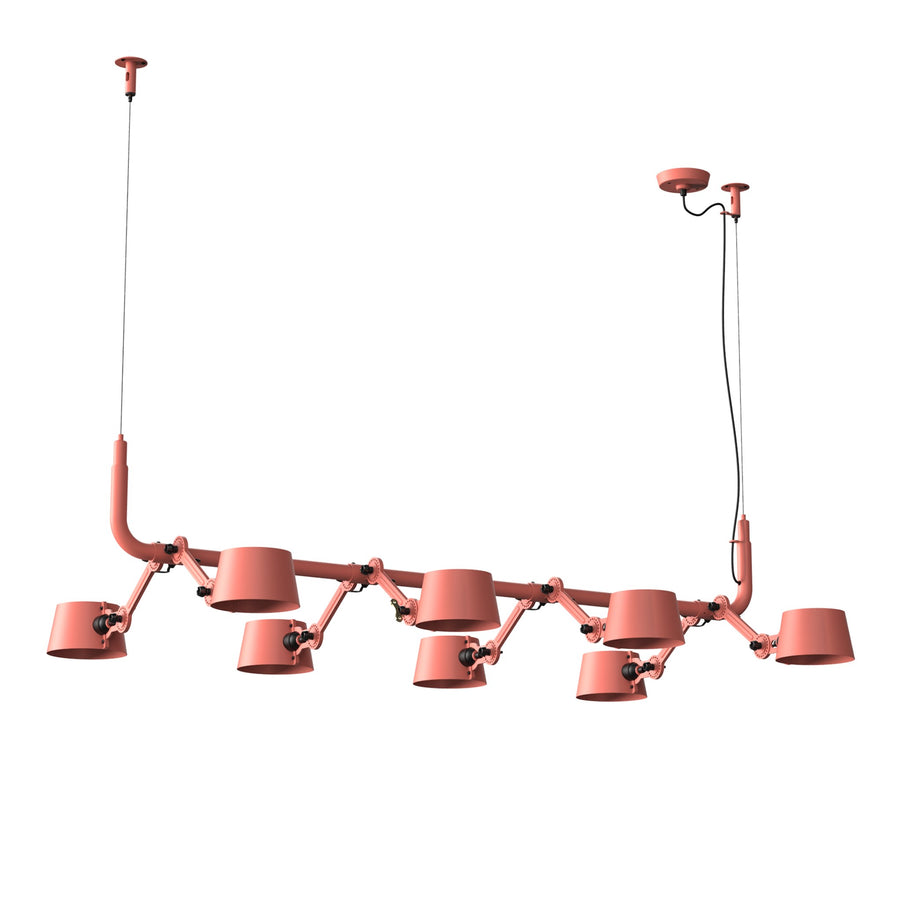 Suspension multiple Bolt 8 lumières Rose aurore