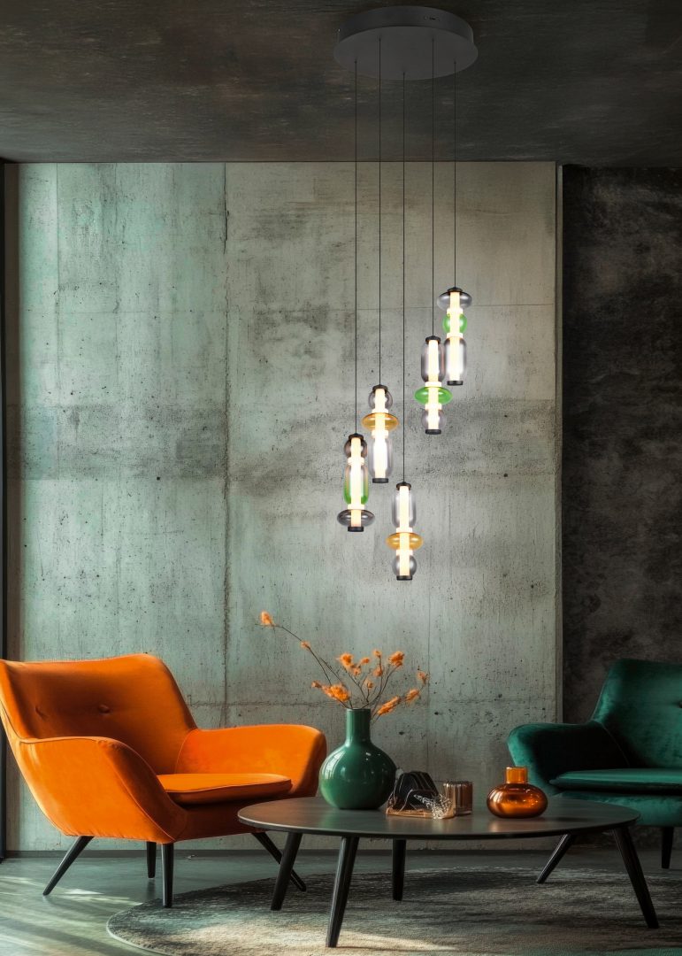Suspension Minerva multicolore, verre, H 58 cm (334330517)