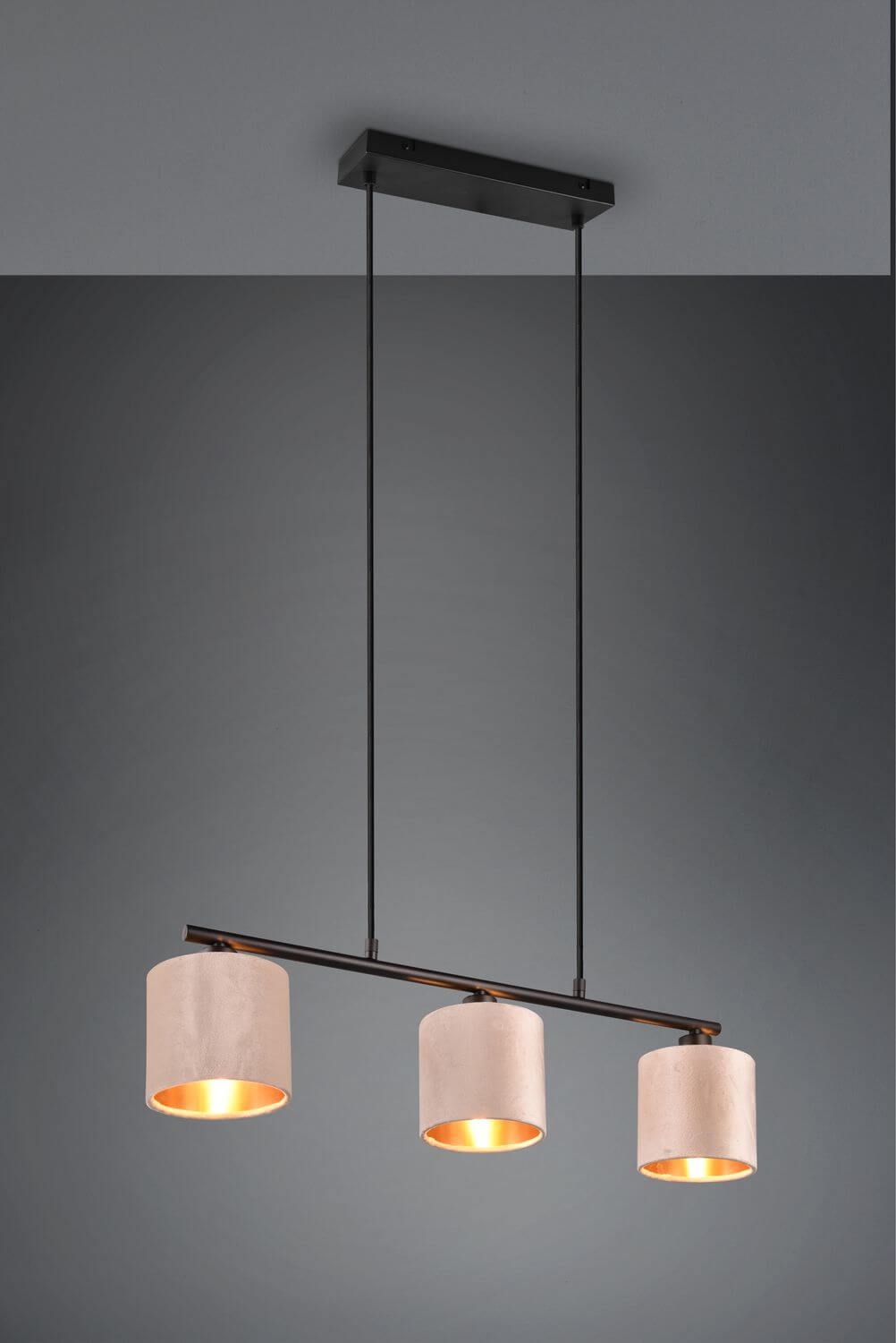 Suspension Julieta 3 lumières beige, tissu