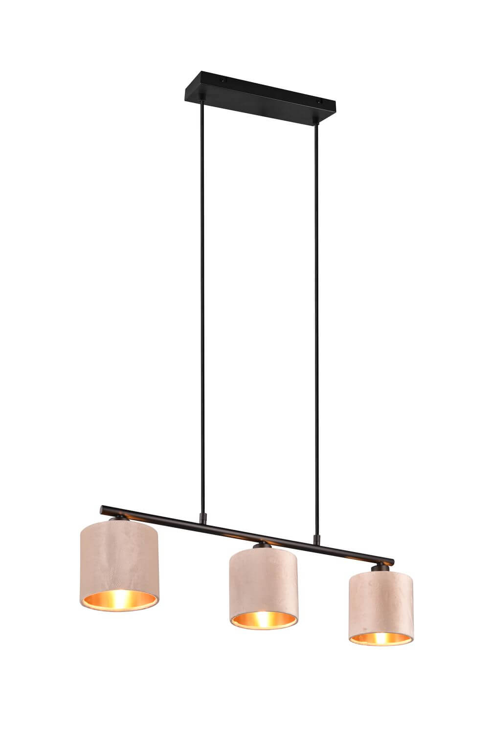 Suspension Julieta 3 lumières beige, tissu
