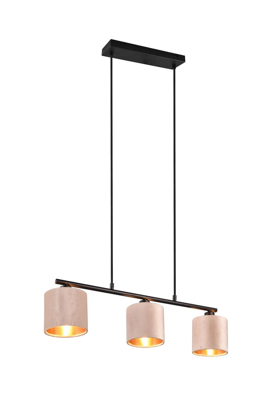 Suspension Julieta 3 lumières beige, tissu