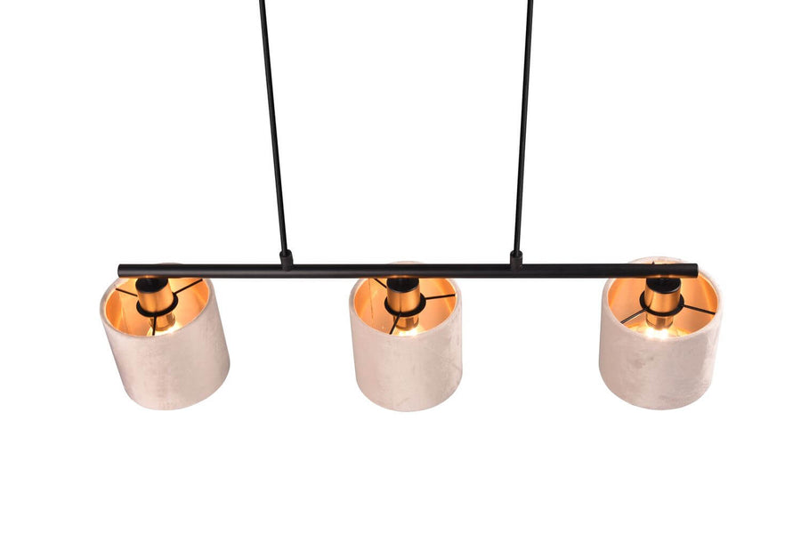Suspension Julieta 3 lumières beige, tissu