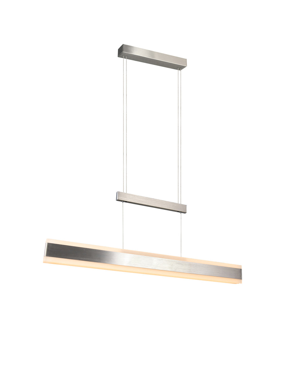 Suspension Arcola nickel satiné, L 150 cm