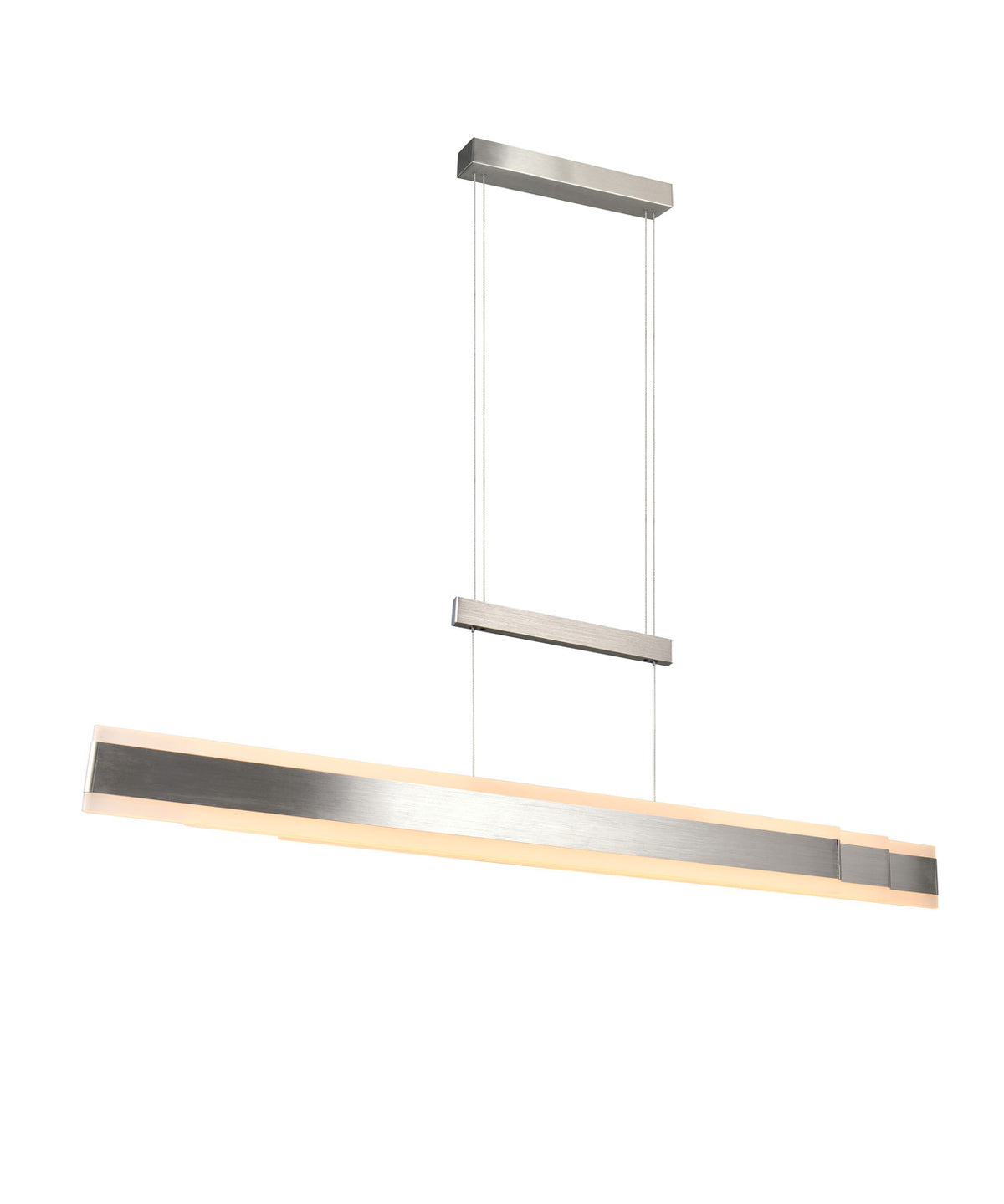 Suspension Arcola nickel satiné, L 150 cm
