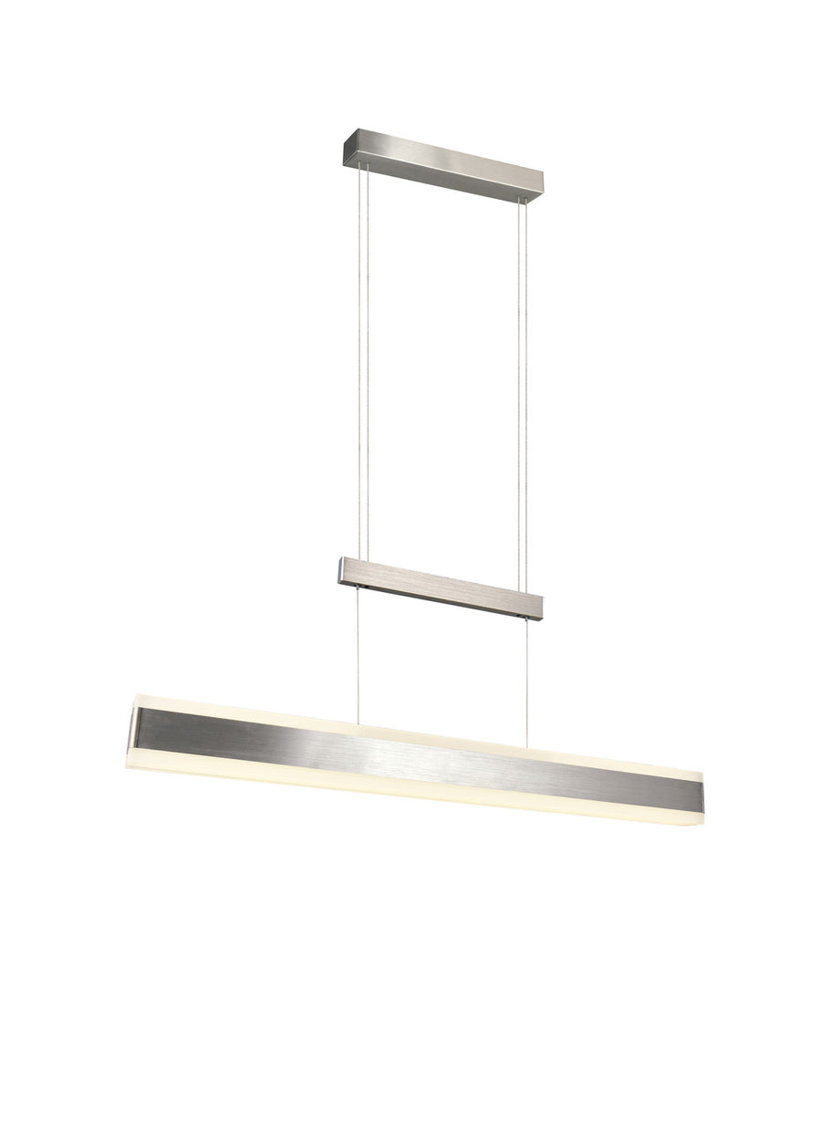 Suspension Arcola nickel satiné, L 150 cm