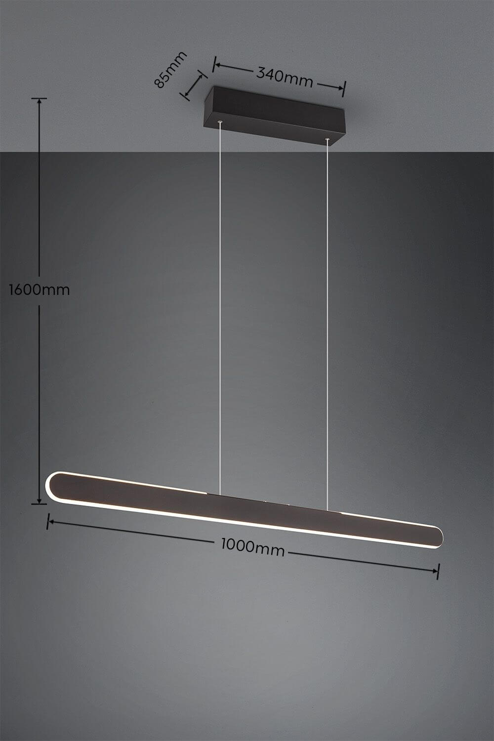 Suspension Helios noire mat