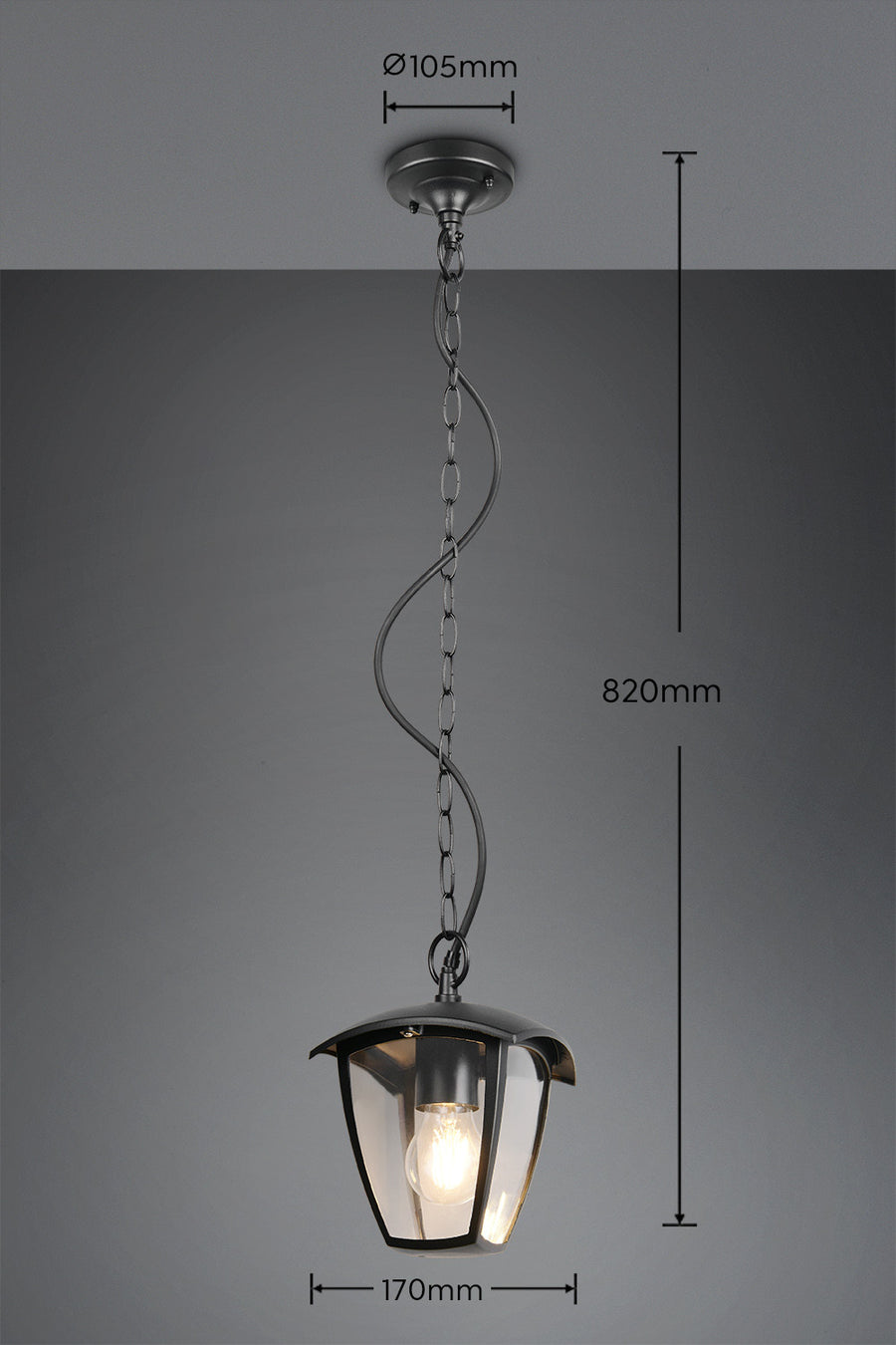 Suspension extérieure Venta noire mat
