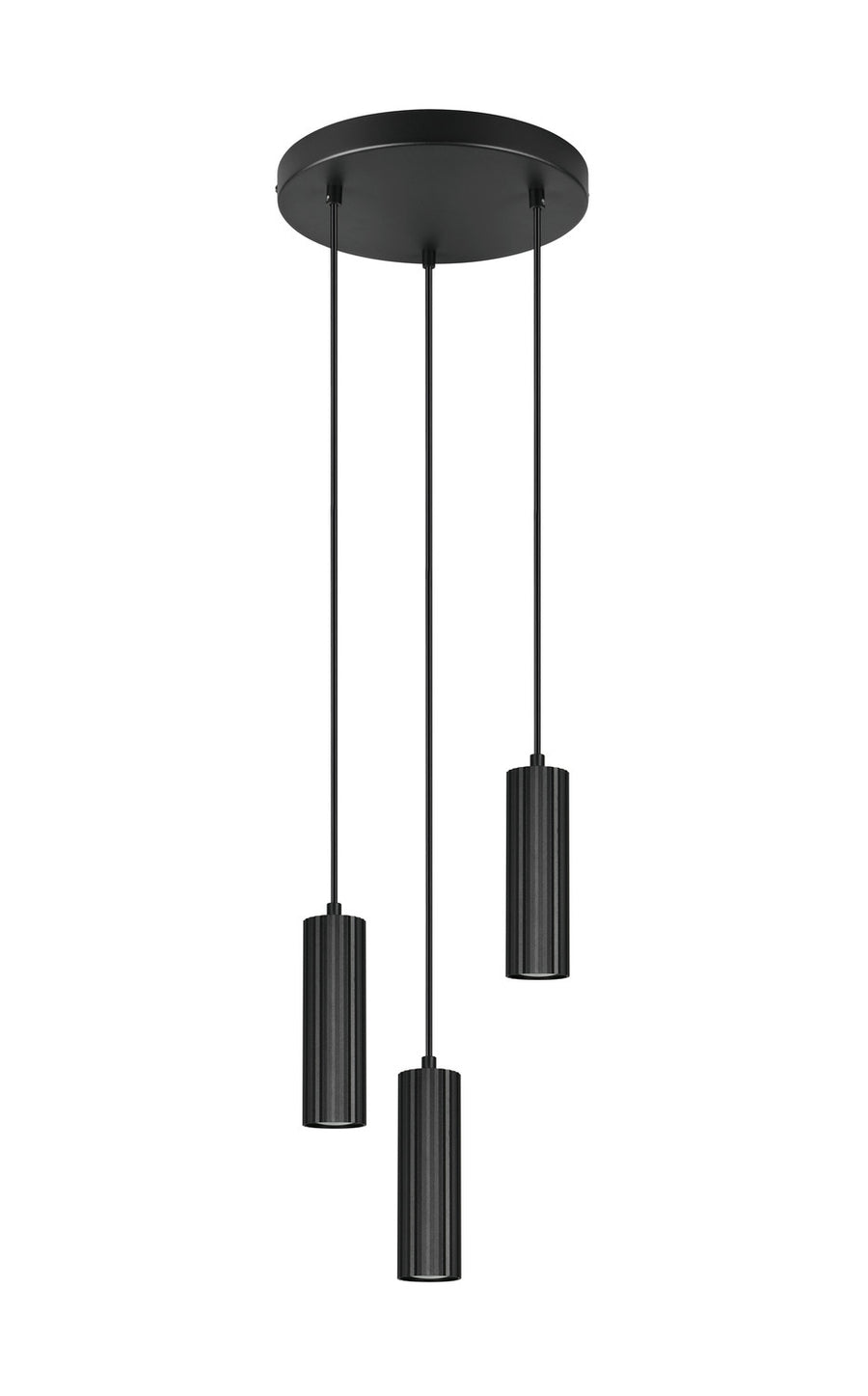 Suspension Soka 3 lumières noire mat