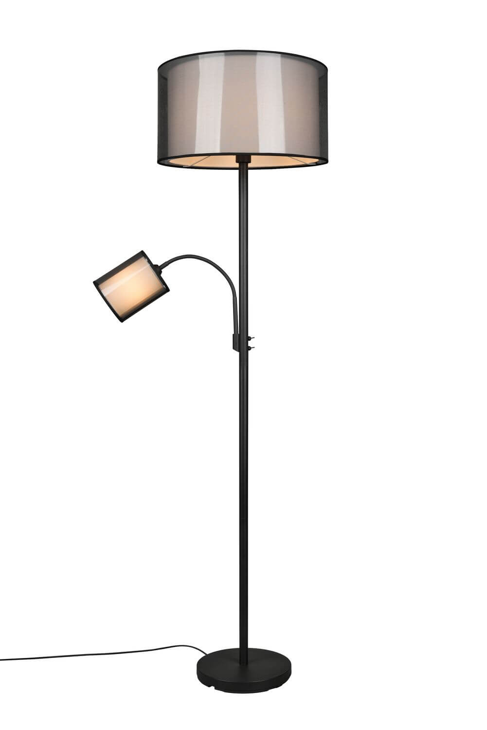 Lampadaire Burton 2 lumières noir mat