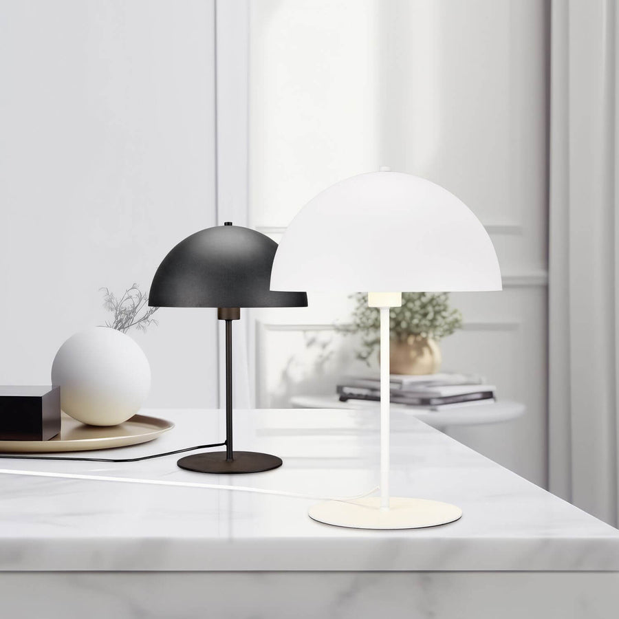 Lampe à poser Nola noire mat, H 30,5 cm