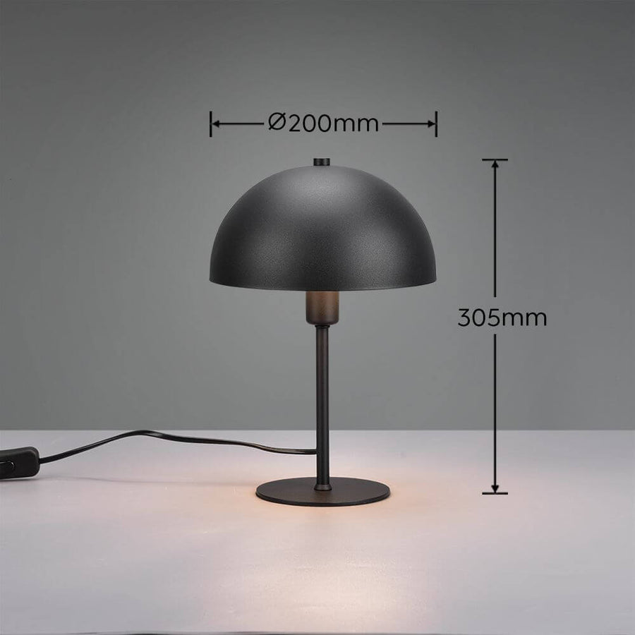 Lampe à poser Nola noire mat, H 30,5 cm
