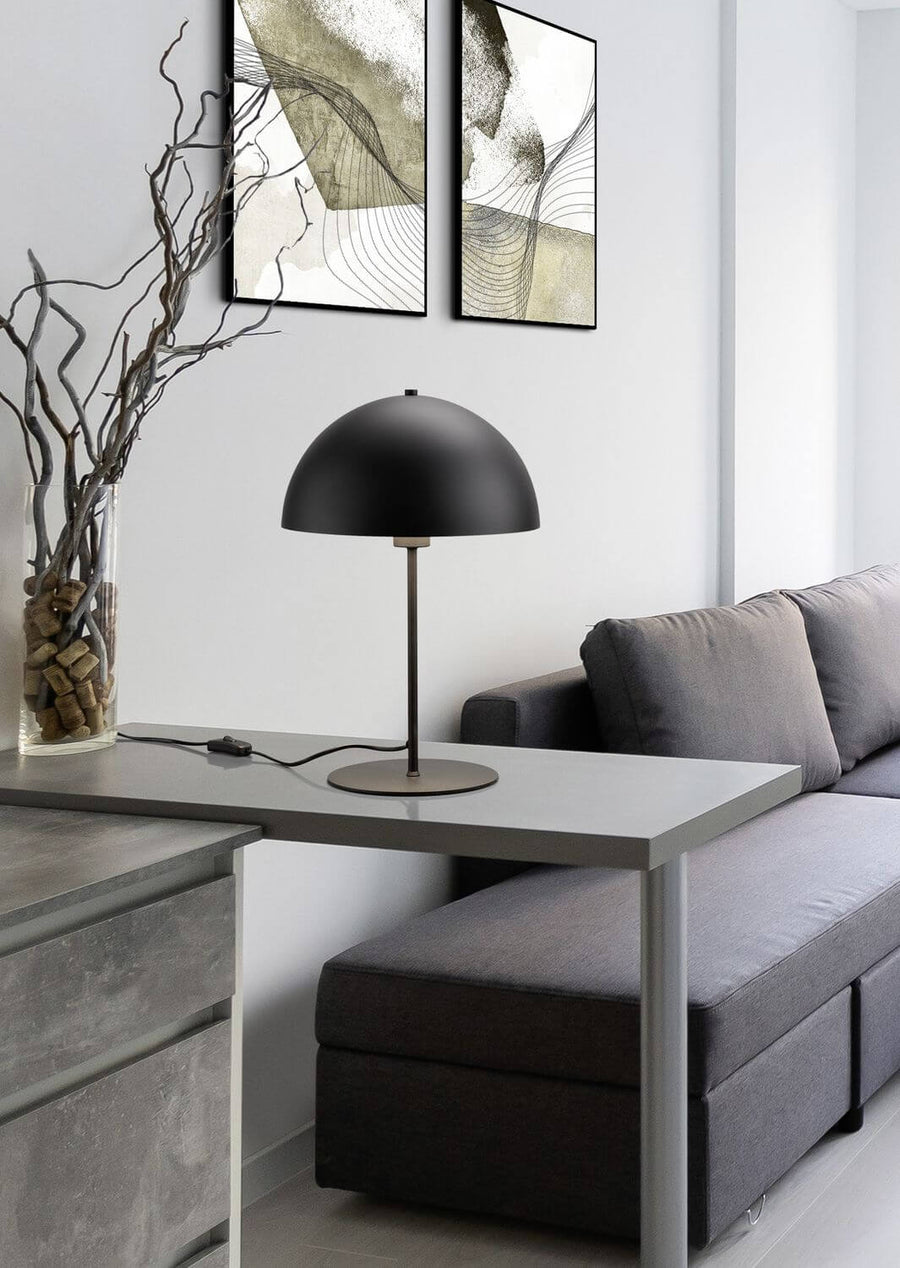 Lampe à poser Nola noire mat, H 45 cm