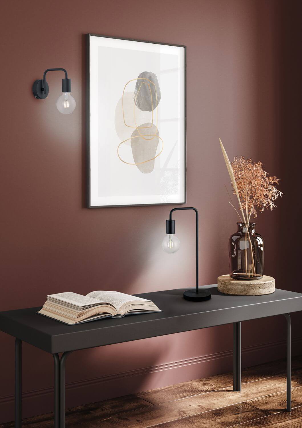 Lampe à poser Diallo noire mat