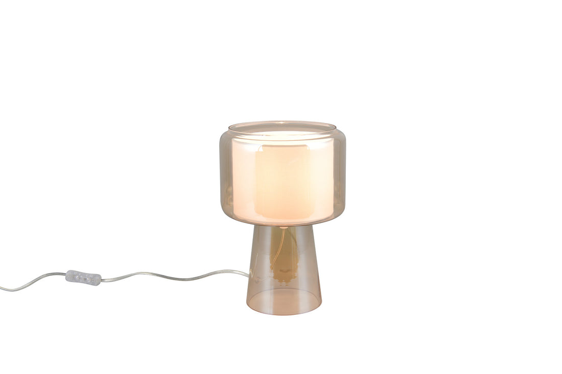 Lampe à poser Rocka ambrée, verre