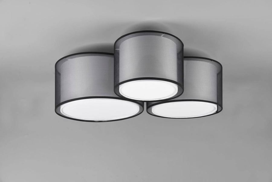 Plafonnier Burton 3 lumières noir mat