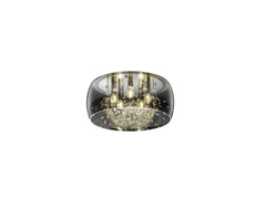 Plafonnier Crystel 5 lumières chromé, verre