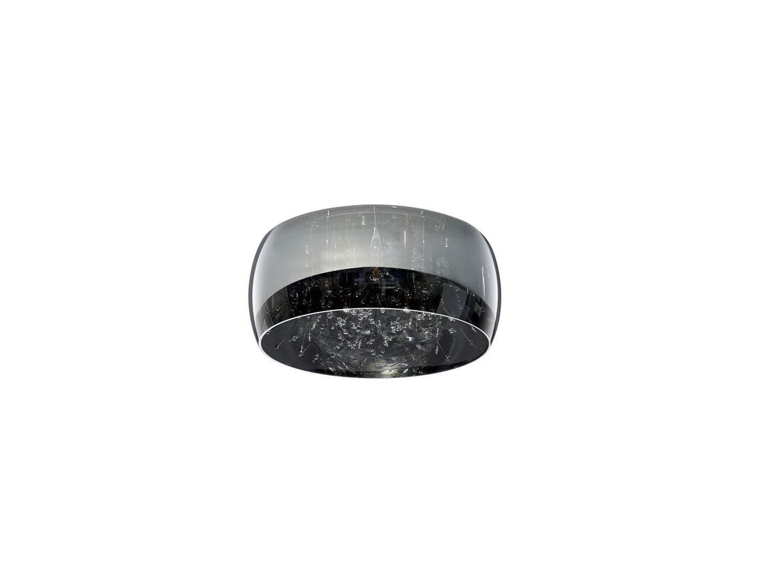 Plafonnier Crystel 5 lumières chromé, verre