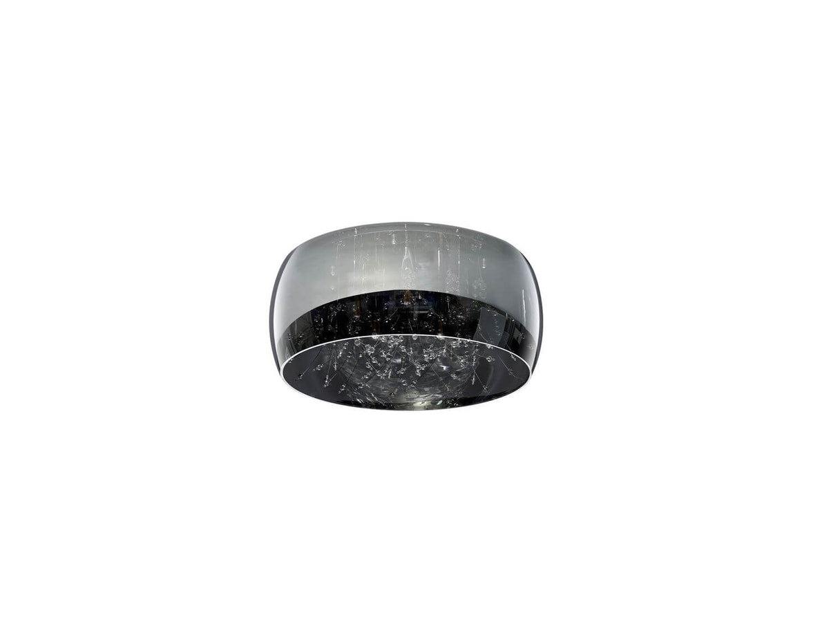 Plafonnier Crystel 5 lumières chromé, verre