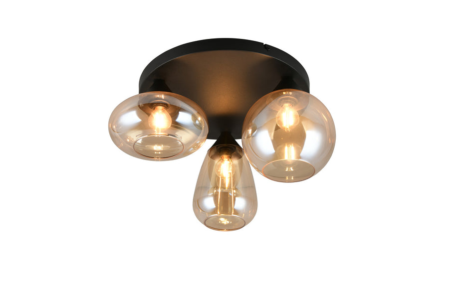 Plafonnier Lumina 3 lumières noir mat