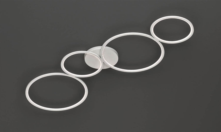 Plafonnier Rondo blanc mat, L 97 cm
