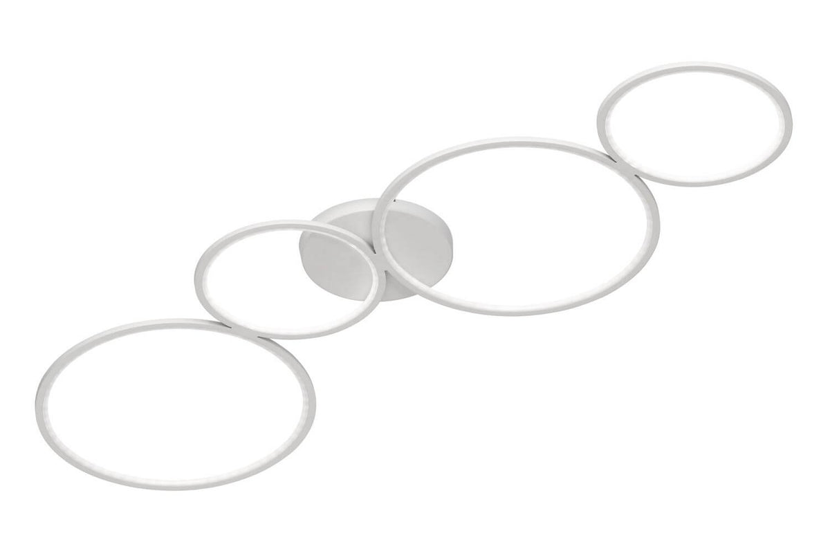 Plafonnier Rondo blanc mat, L 97 cm
