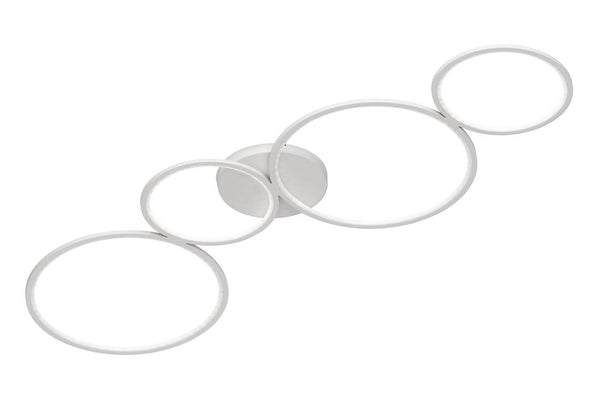 Plafonnier Rondo blanc mat, L 97 cm