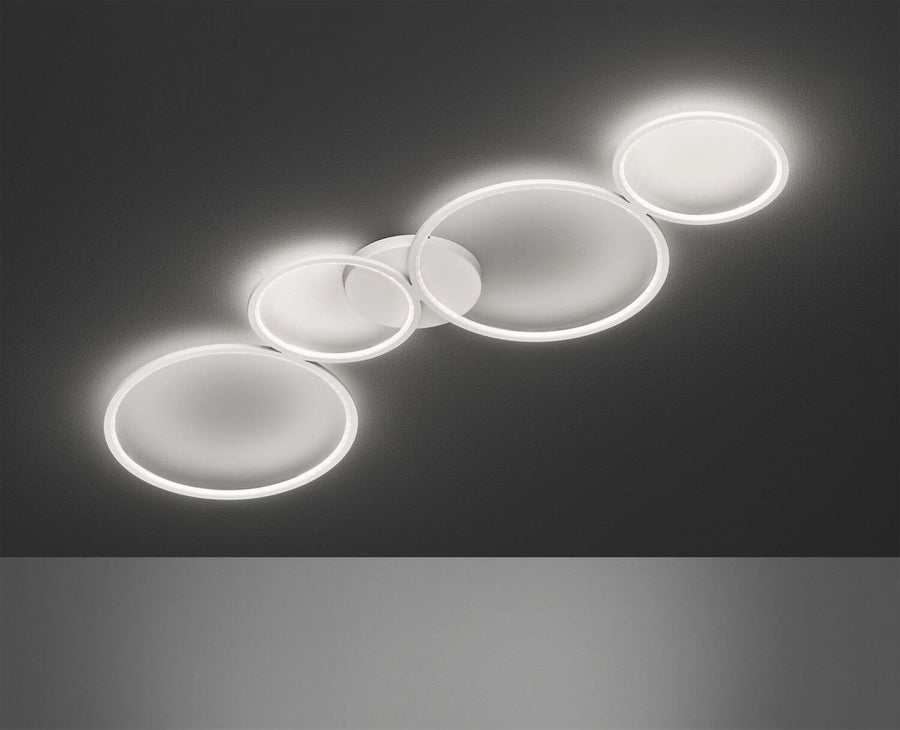 Plafonnier Rondo blanc mat, L 97 cm