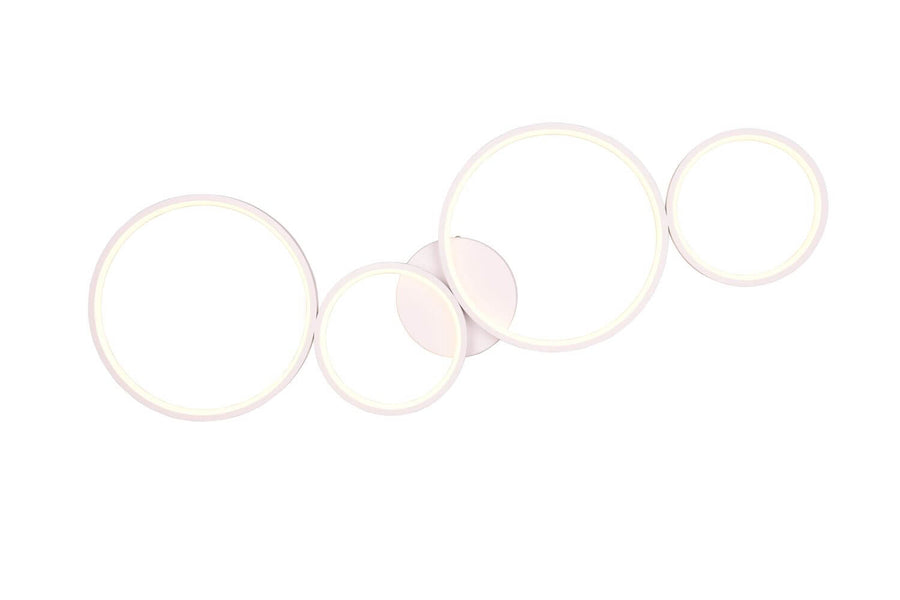 Plafonnier Rondo blanc mat, L 97 cm